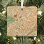 Boston Metal Ornament<br><div class="desc">A vintage postcard street map of Boston Massachusetts repurposed on an ornament.</div>