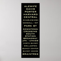 Boston Metro Subway Sign Art - Redline