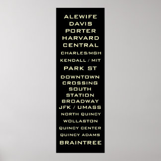 Boston Metro Subway Sign Art - Redline