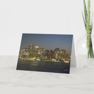 Boston Night--blank card