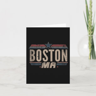 Boston - Patriotic Usa 4th Of July American Flag A Card