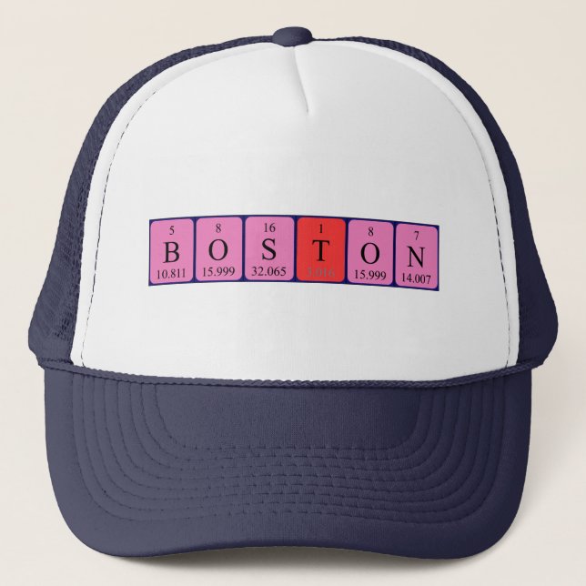 Boston periodic table name hat (Front)