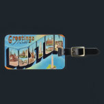 Boston Postcard Luggage Tag<br><div class="desc">Great retro greeting from Boston  Massachusetts repurposed on a customisable luggage tag. It's simple to add your personal information to the back.  If you are purchasing it as a gift,  you have the option of ordering  the tag with the slip in information card.</div>