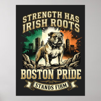 Boston Pride Irish Roots Bulldog Poster