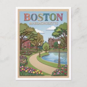 Boston Public Garden Massachusetts Postcard
