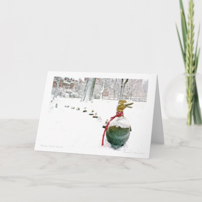 Boston Public Garden-Park: Make Room for Ducklings Holiday Card (Front)