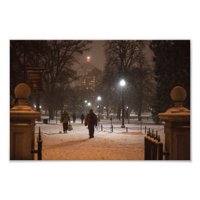Boston Public Garden Snow Storm MA Massachusetts Photo Print (Front)