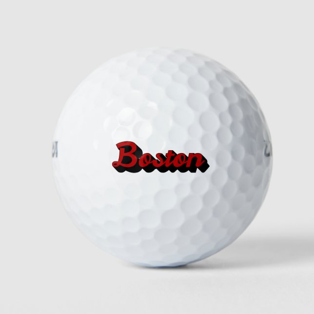 Boston Red and Black Golf Balls (Front)