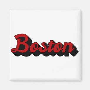Boston Red and Black Magnet