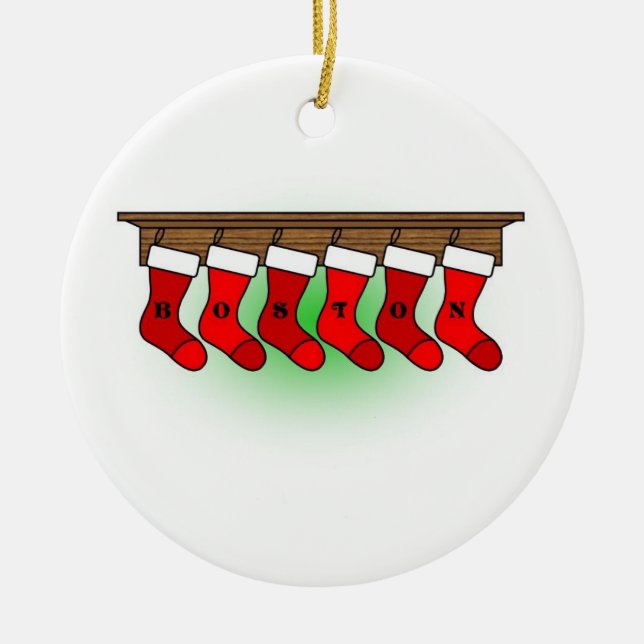 Boston Red  Ornament (Front)