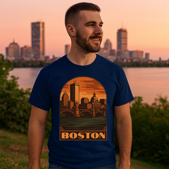 Boston Retro Art Deco T-Shirt (Creator Uploaded)