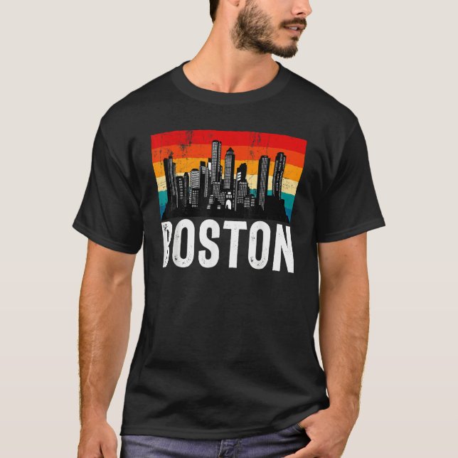 Boston  Retro Boston  Boston Massachusetts T-Shirt (Front)