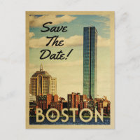 Boston Save The Date Vintage Postcards