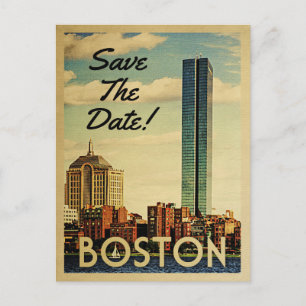 Boston Save The Date Vintage Postcards