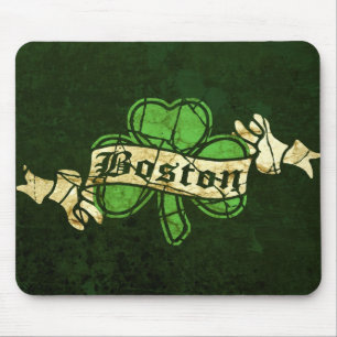Boston Shamrock Vintage Style Mouse Mat