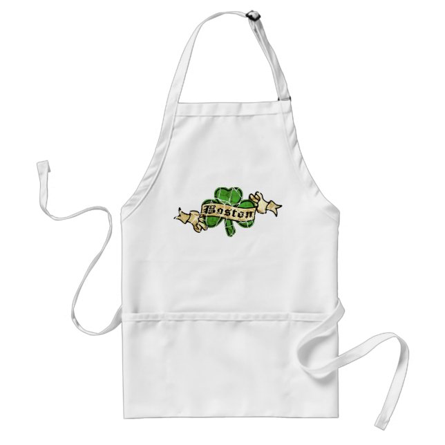 Boston Shamrock Vintage Style Standard Apron (Front)