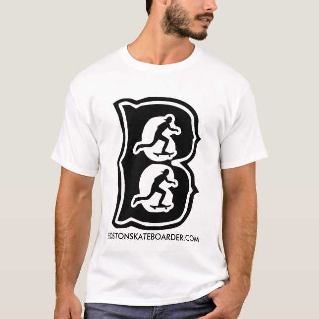 Boston Skateboarder B By Manny Santiago T-Shirt (Front)