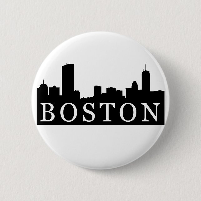 Boston Skyline 6 Cm Round Badge (Front)