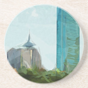 Boston Skyline Abstract Impressionism Coaster