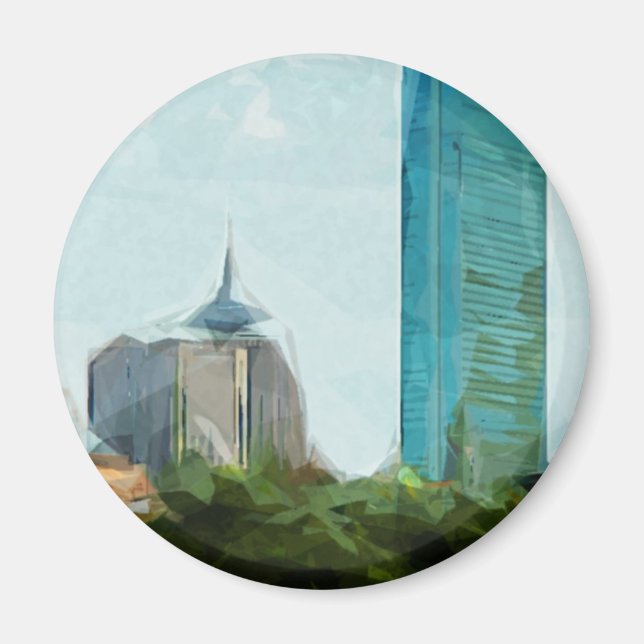 Boston Skyline Abstract Impressionism Magnet (Front)