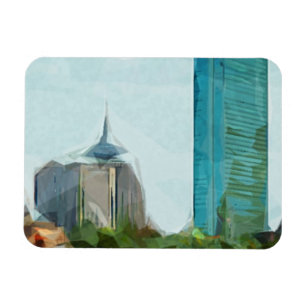 Boston Skyline Abstract Impressionism Magnet