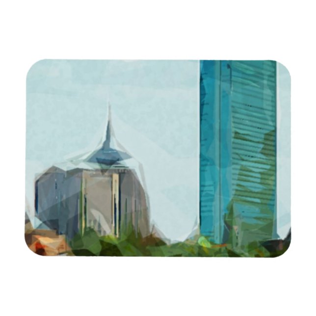 Boston Skyline Abstract Impressionism Magnet (Horizontal)