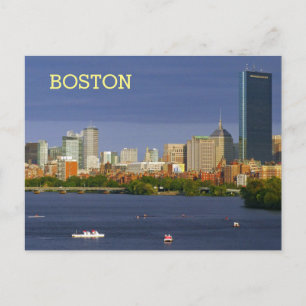 Boston Skyline and Charles River Postcard