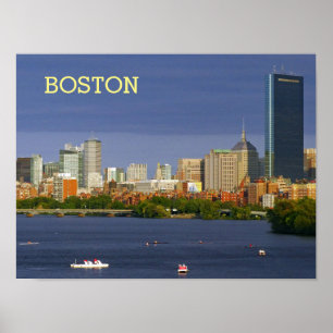 Boston Skyline and Charles River Poster