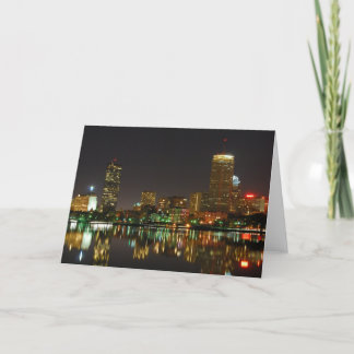 Boston Skyline at Night Card