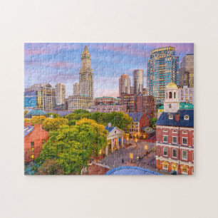 Boston Skyline City Buildings Travel Gift Jigsaw Puzzle