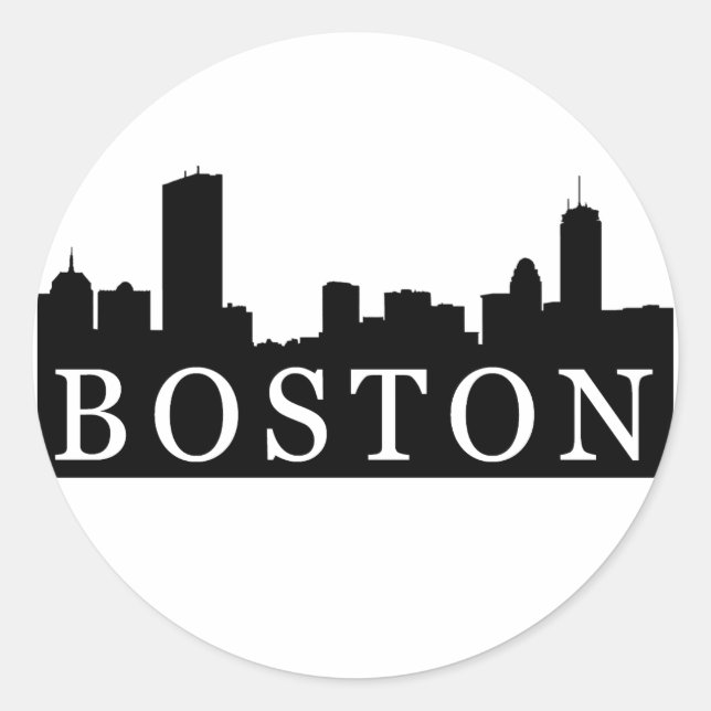 Boston Skyline Classic Round Sticker (Front)