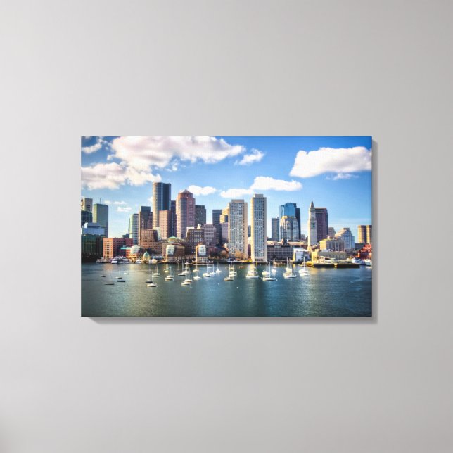 Boston skyline from waterfront canvas print (Front)
