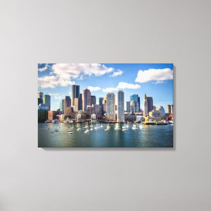 Boston skyline from waterfront canvas print