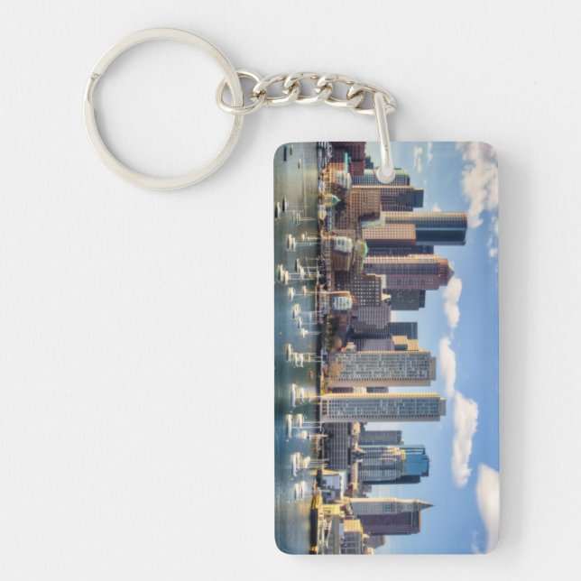 Boston skyline from waterfront key ring (Front)
