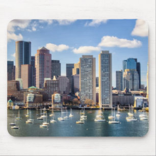 Boston skyline from waterfront mouse mat