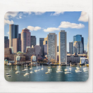 Boston skyline from waterfront mouse mat