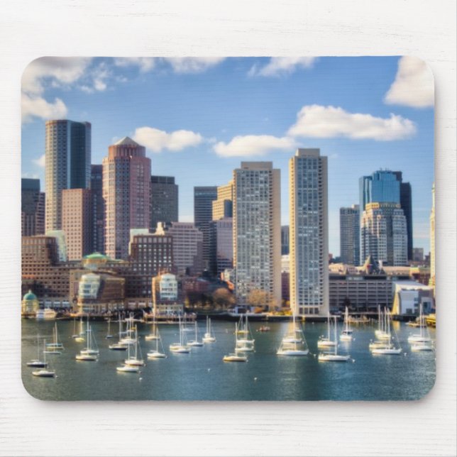 Boston skyline from waterfront mouse mat (Front)