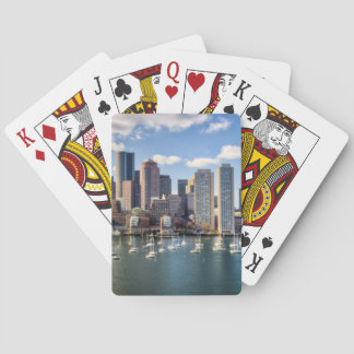 Boston skyline from waterfront playing cards
