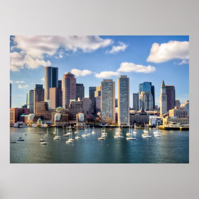 Boston skyline from waterfront poster (Front)