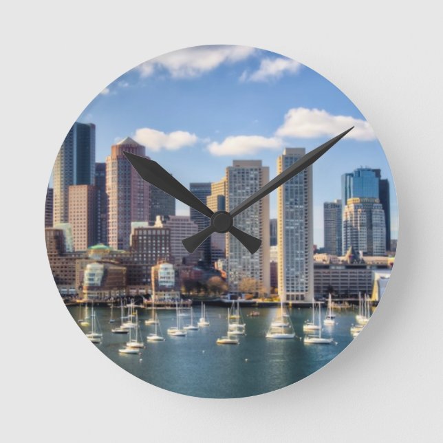Boston skyline from waterfront round clock (Front)