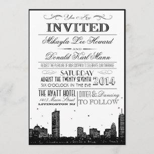 Boston Skyline Invitations