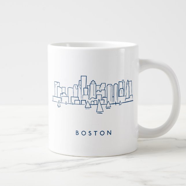 Boston Skyline Large Coffee Mug (Right)