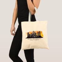 Boston Skyline Latitude and Longitude  Tote Bag