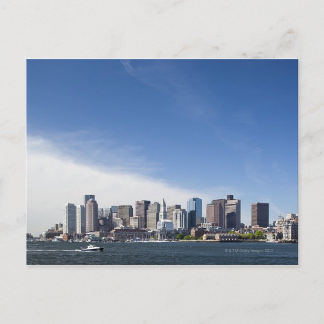 Boston Skyline, Massachusetts Postcard (Front)