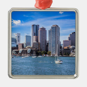 Boston Skyline Metal Tree Decoration