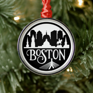 Boston Skyline Metal Tree Decoration