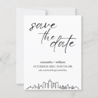 Boston Skyline MINIMALIST Save The Date