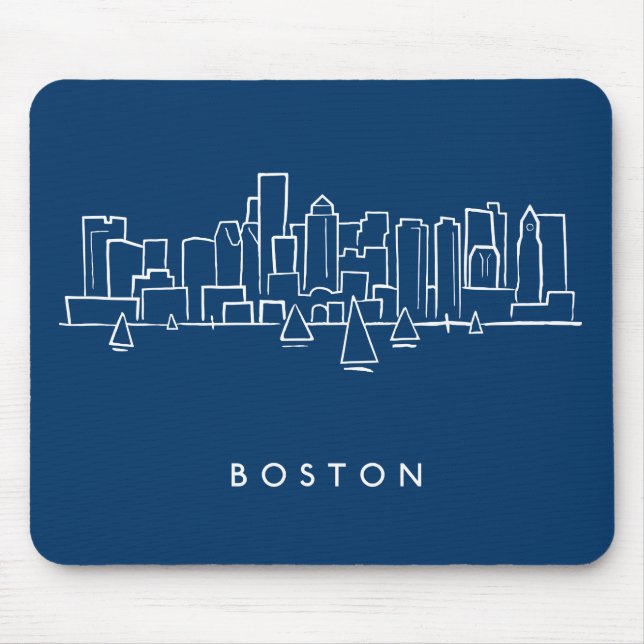 Boston Skyline Mouse Mat (Front)