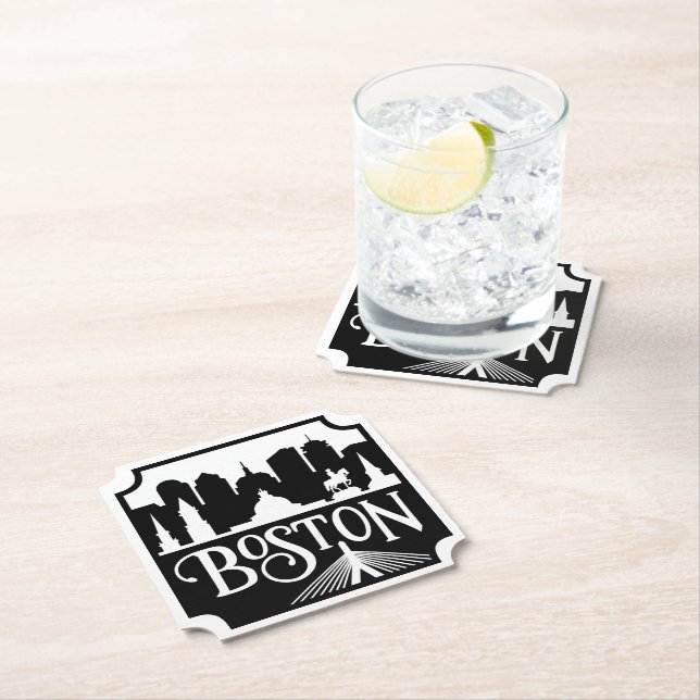 Boston Skyline Paper Coaster (Insitu)
