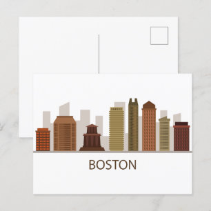 Boston Skyline Postcard